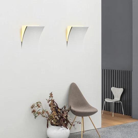 V-shaped modern white recessed wall light