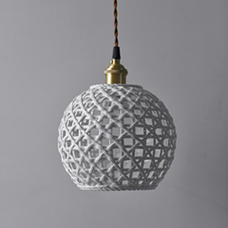 White Ceramic Lampshade Modern Pendant Light