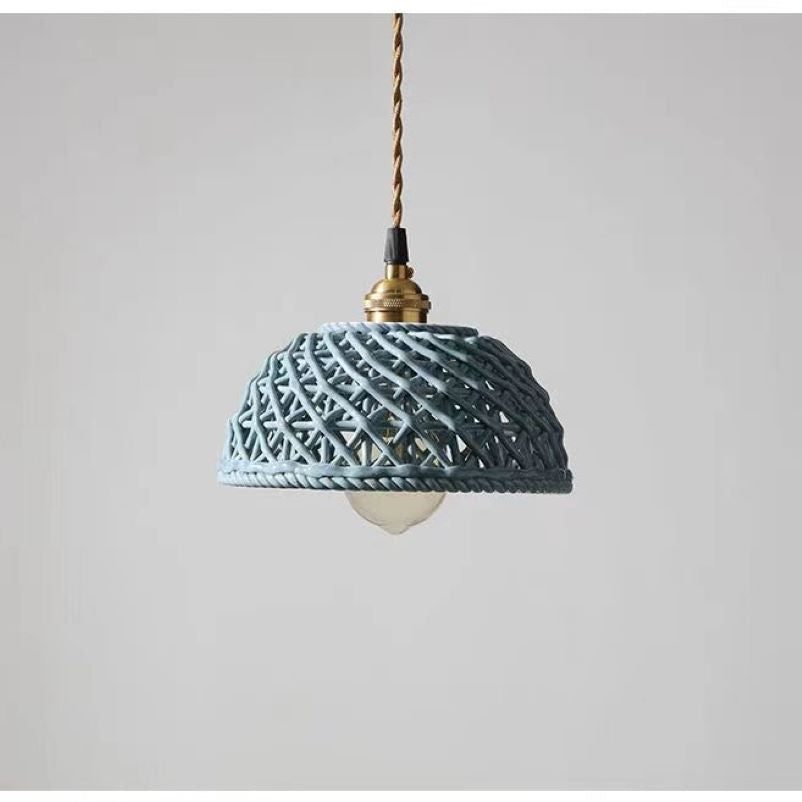 White Ceramic Lampshade Modern Pendant Light