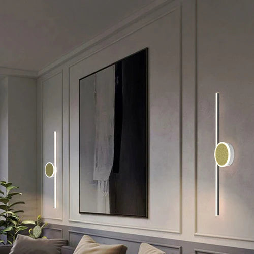 Gold Circular Line Led Bedroom Wall Lights