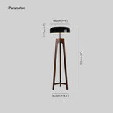 Black Round Wooden Tripod Floor Lamp