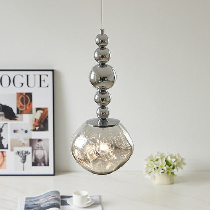 Mirrored Spherical Glass LED Pendant Light