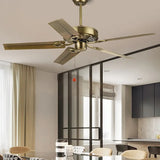 Zipper Style Five-Blade Brass Industrial Ceiling Fan