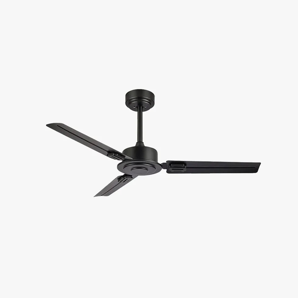 Black Three-Blade Industrial Dining Ceiling Fan