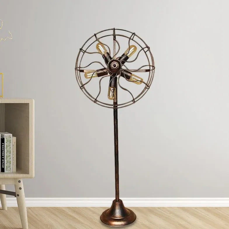 Fan-Shaped Vintage Industrial Style Floor Lamp