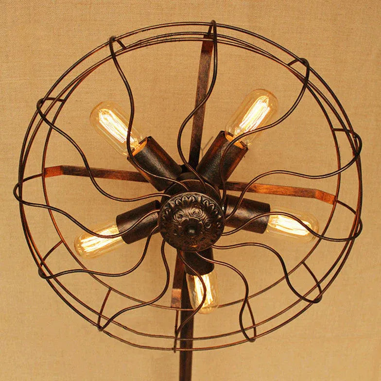 Fan-Shaped Vintage Industrial Style Floor Lamp