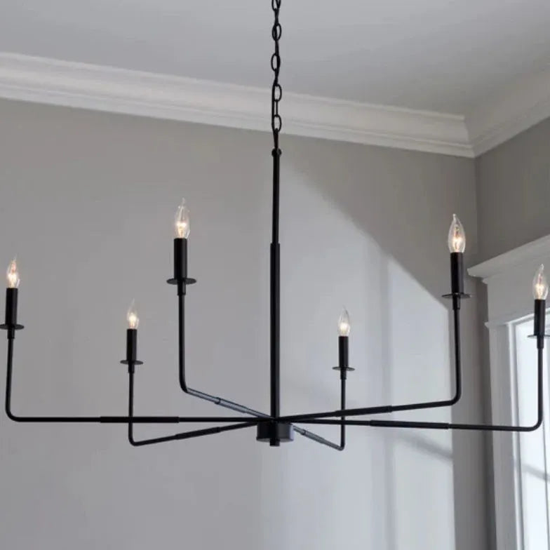 Black Candelabra Industrial Living Room Chandelier