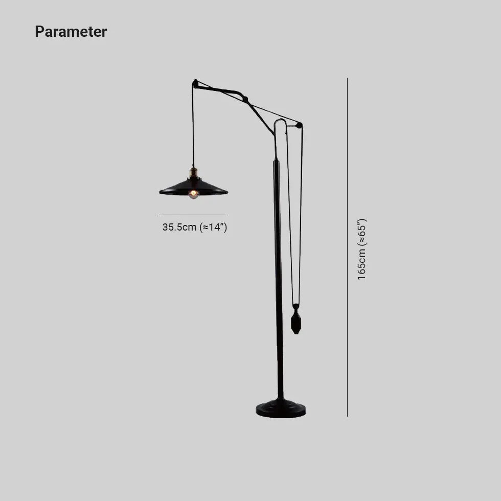 Adjustable Hanging Design Black Floor Lamp