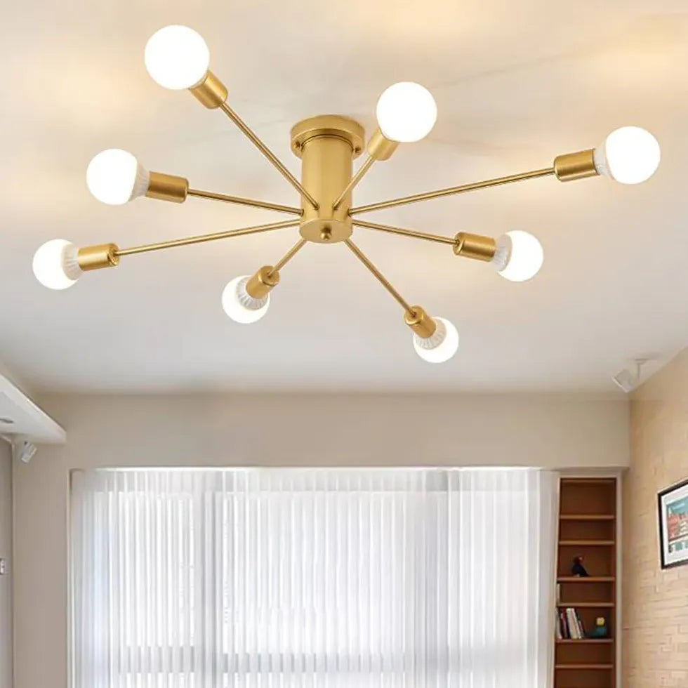 Black Metal Multi-Light Spherical Ceiling Light