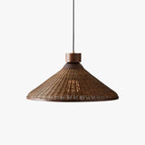 Woven Rattan Cone Shade Vintage LED Pendant Light