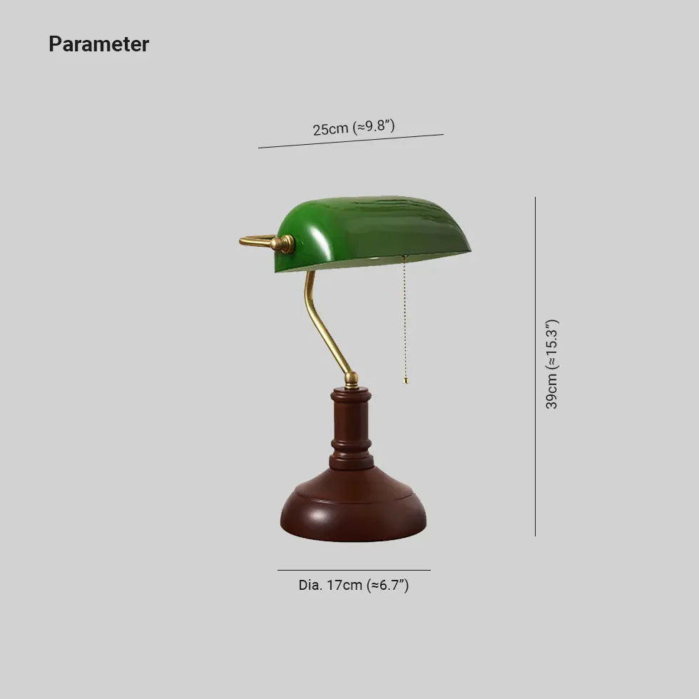 Green Vintage Curved Desk Lamp