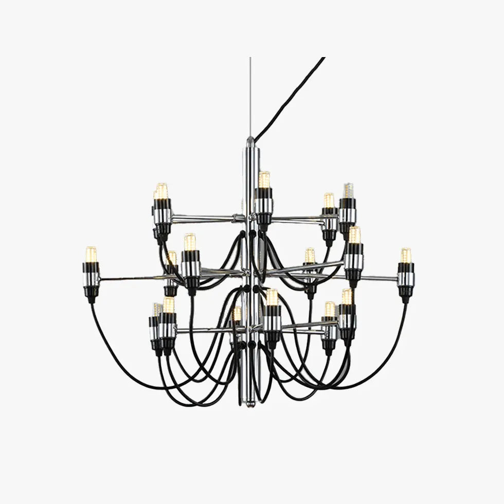 Multi-Arm Design Candelabra Black Industrial Chandelier