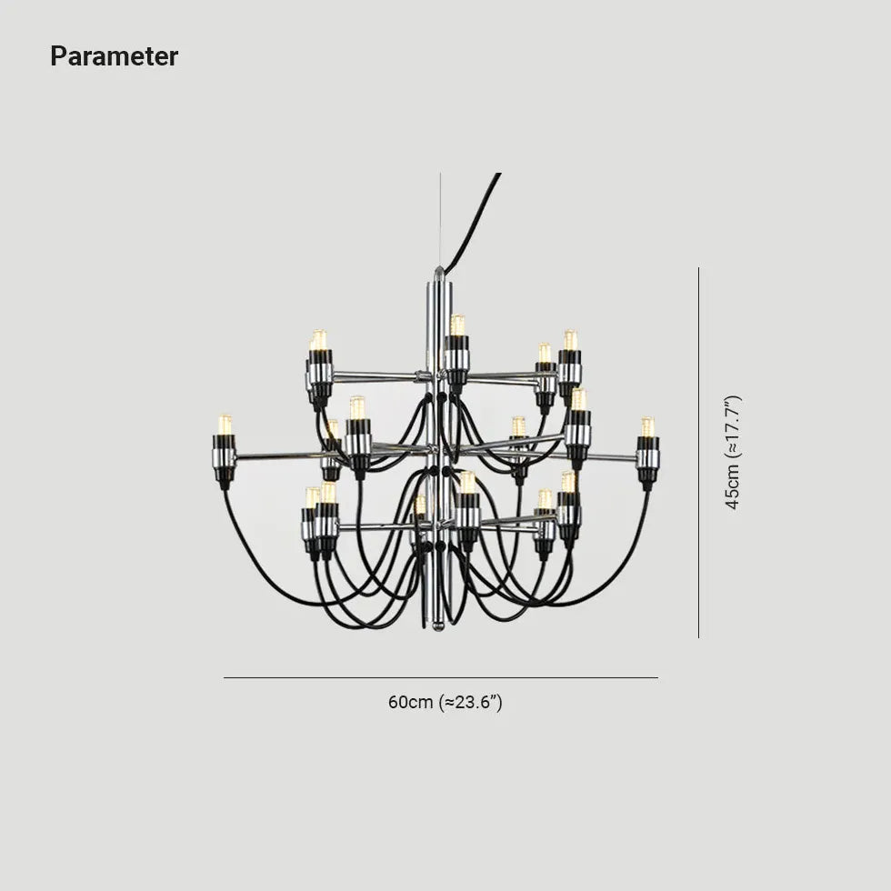 Multi-Arm Design Candelabra Black Industrial Chandelier