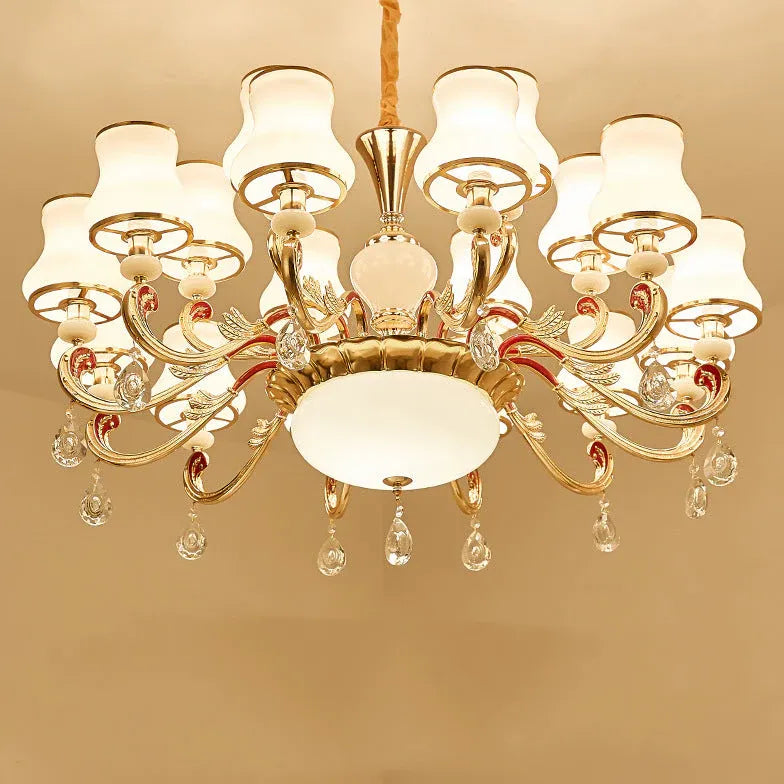 Multi-Arm Lampshade Vintage Chandelier