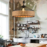 Jute Rope Metal Shade Industrial Kitchen Pendant Light