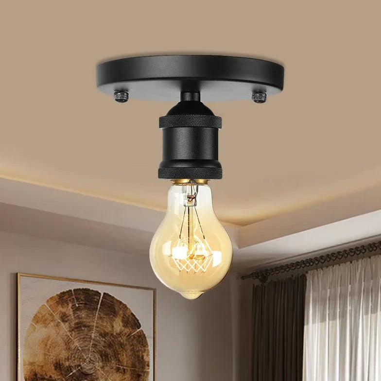 Exposed Bulb Design Recessed Industrial Ceiling Light