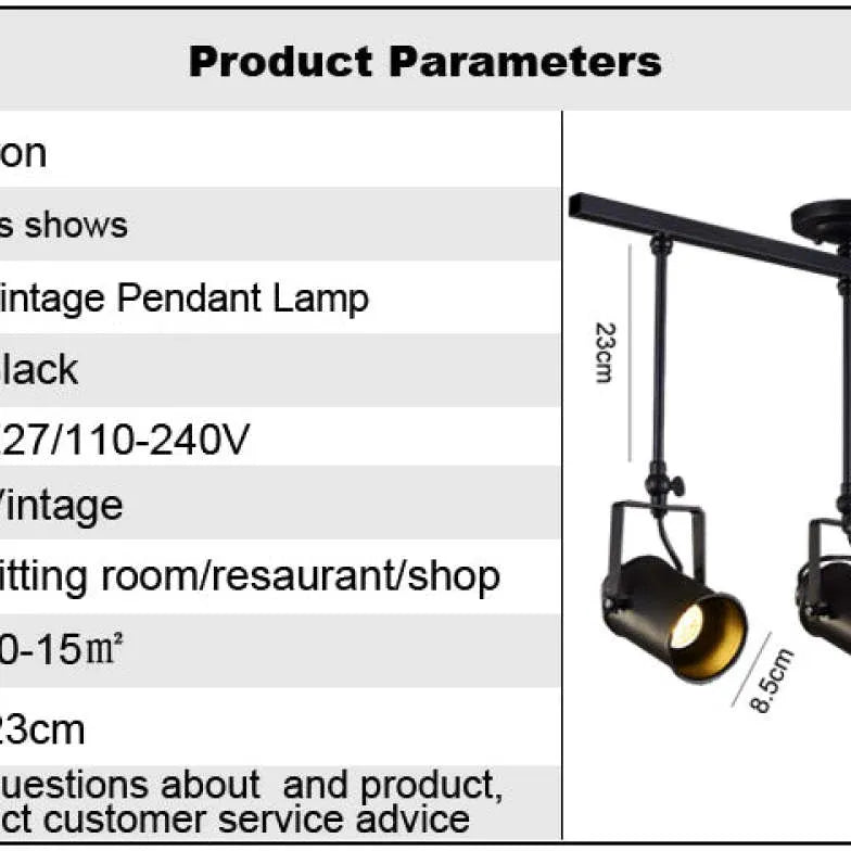 Three-Light Black Metal Ceiling Light