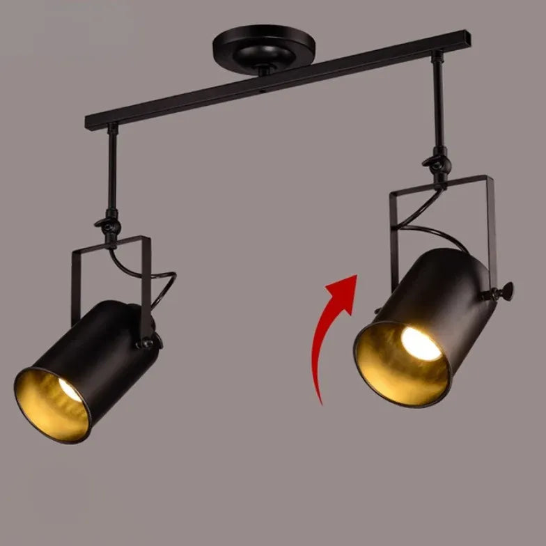 Three-Light Black Metal Ceiling Light