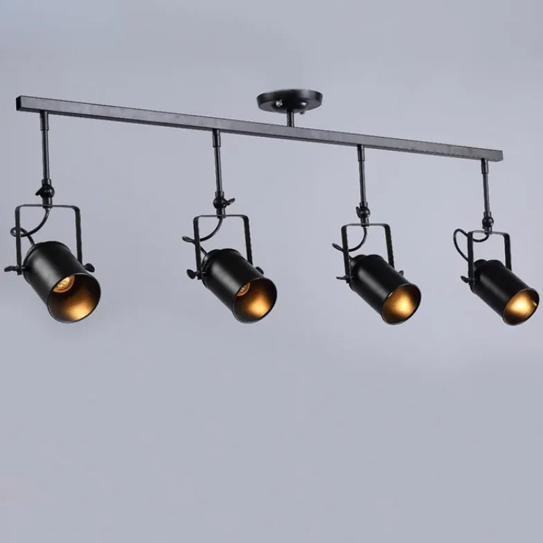 Three-Light Black Metal Ceiling Light