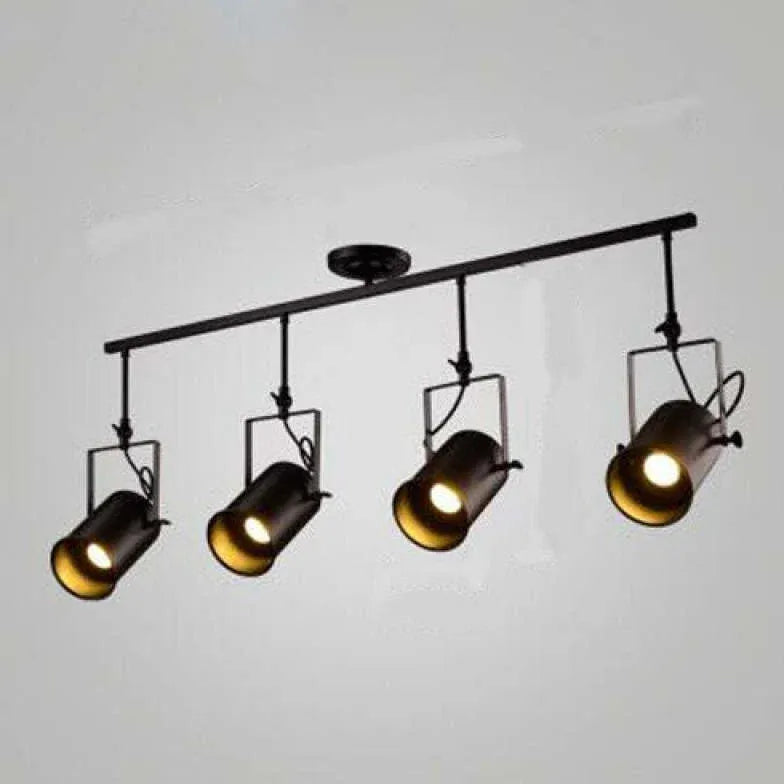 Three-Light Black Metal Ceiling Light