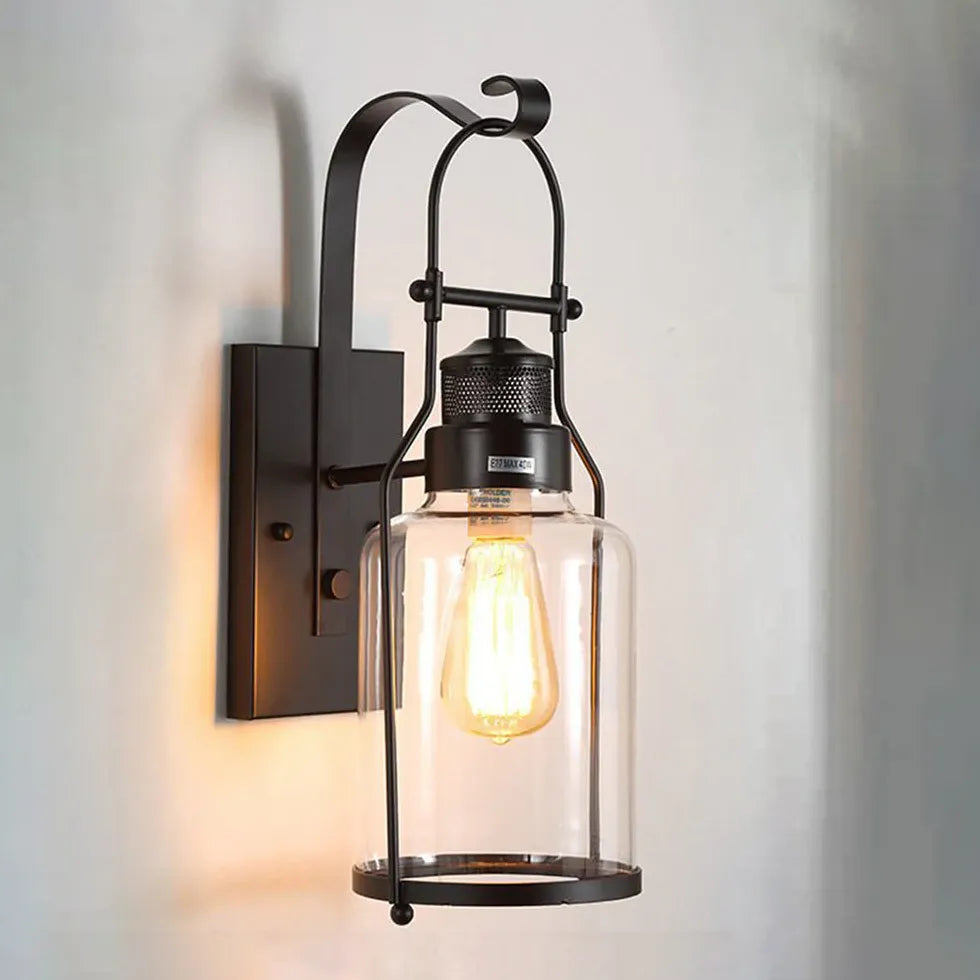 Iron Glass Lantern Vintage Wall Lights