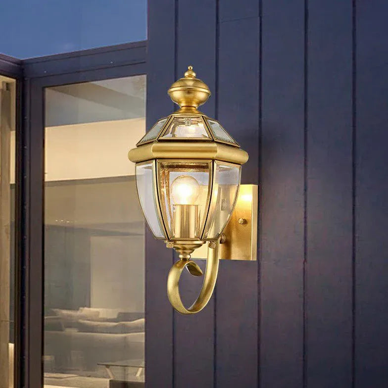 Vintage Brass Outdoor Lantern Lights