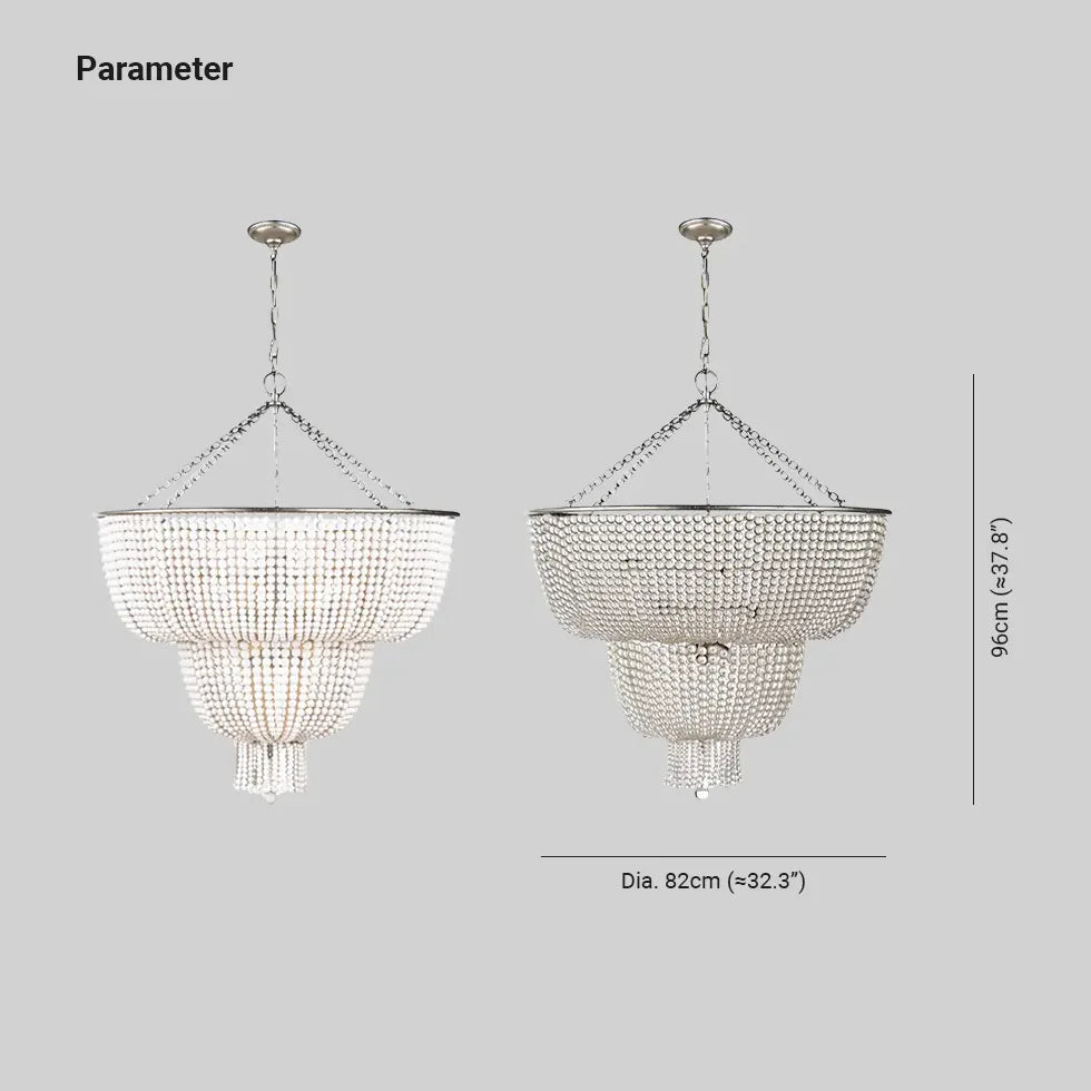 Multi-layered Crystal White Chandelier Pendant Light