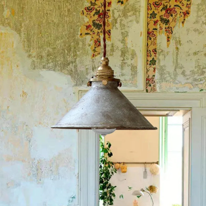 Textured Glass Lampshade Vintage Pendant Light