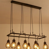 Grid Light Bulb Black Dining Room Chandelier