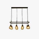 Grid Light Bulb Black Dining Room Chandelier