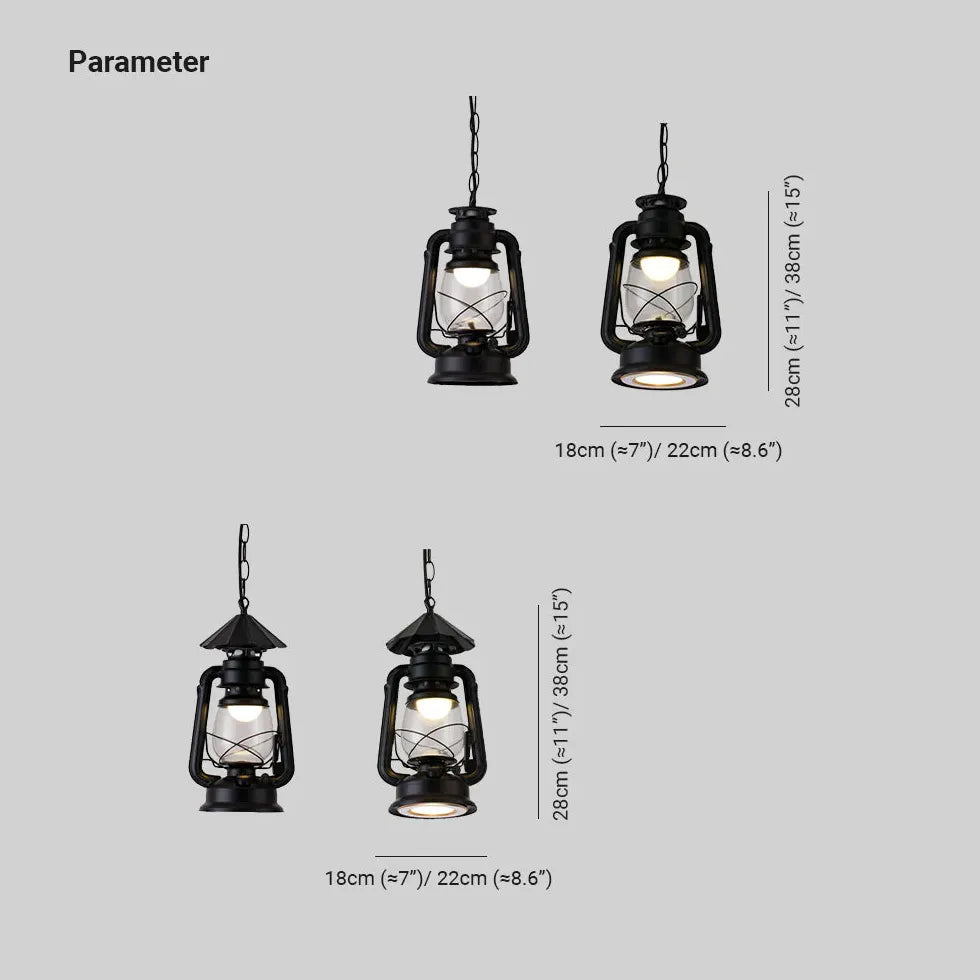 Lantern-Shaped Vintage Industrial Pendant Light