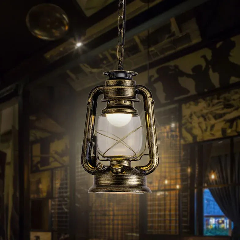 Lantern-Shaped Vintage Industrial Pendant Light