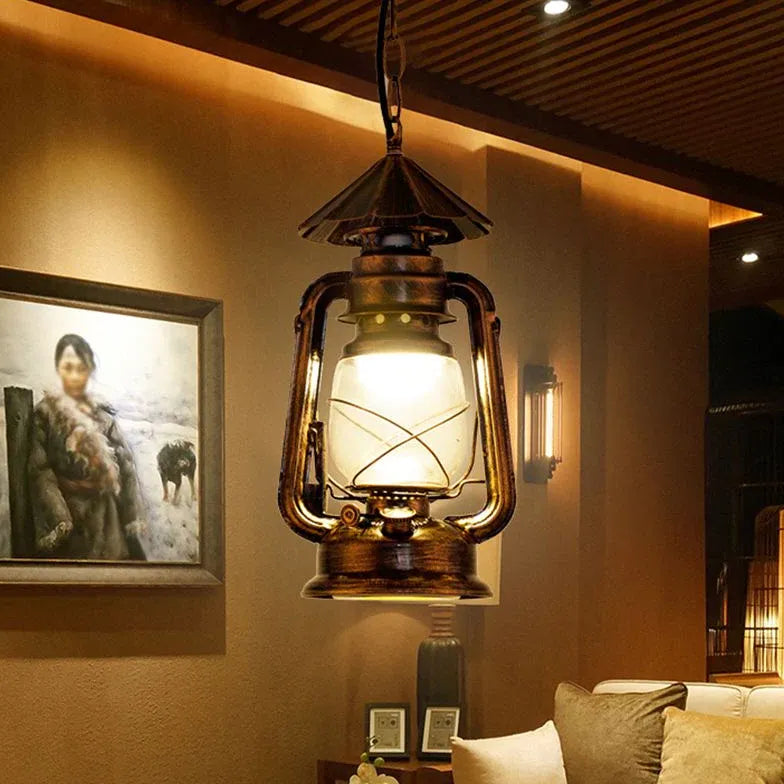 Lantern-Shaped Vintage Industrial Pendant Light