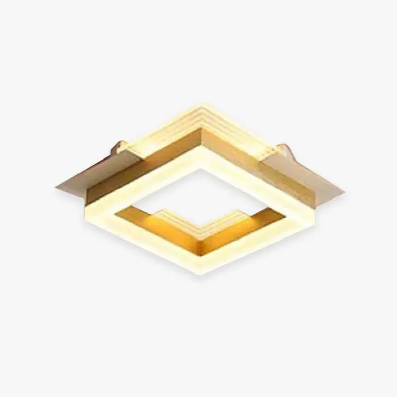 Square Gold Modern Corridor Ceiling Light