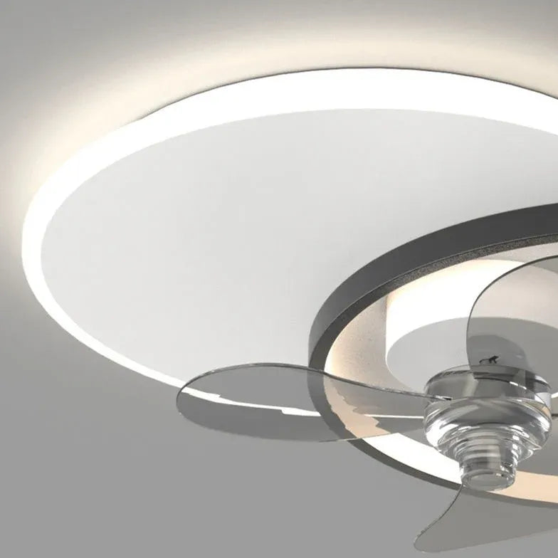 Crossed Ring Design LED Bedroom Fan Light