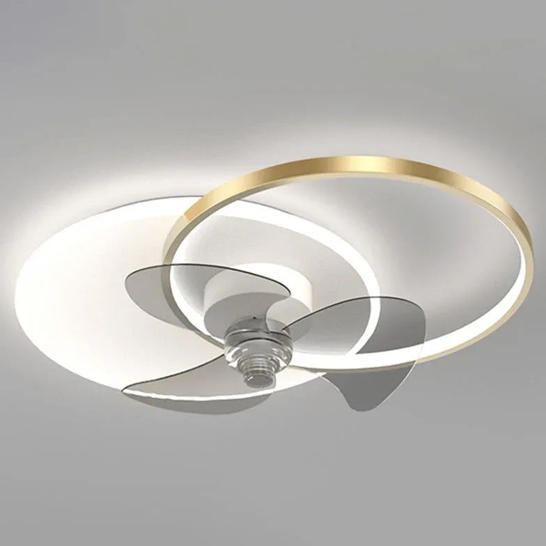 Crossed Ring Design LED Bedroom Fan Light