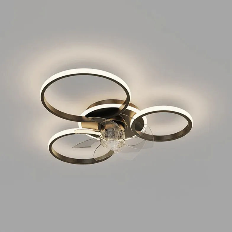 Double Ring Modern LED Ceiling Fan Light