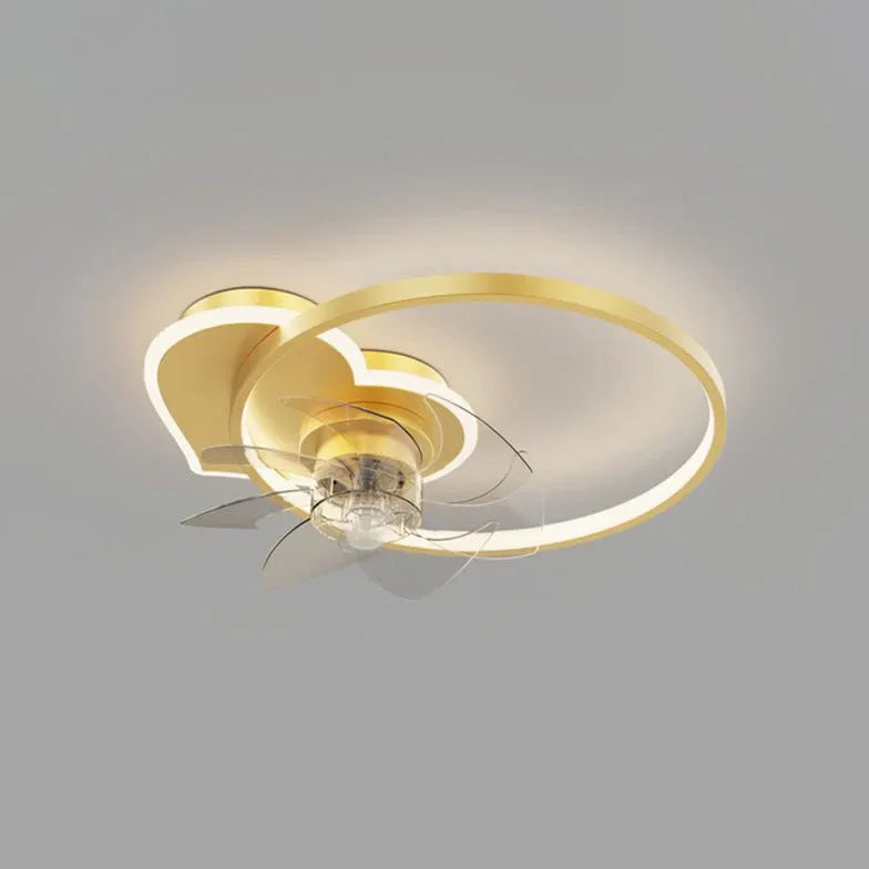 Double Ring Modern LED Ceiling Fan Light