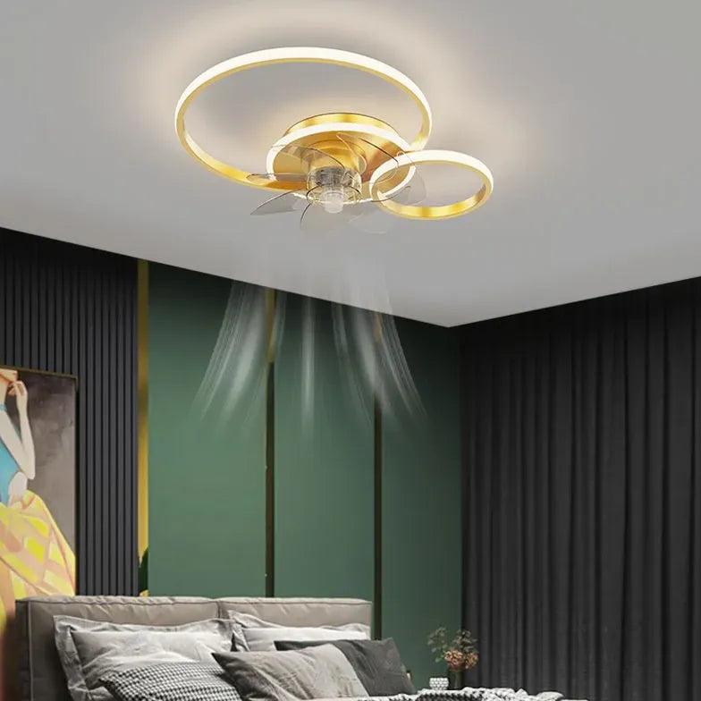 Double Ring Modern LED Ceiling Fan Light