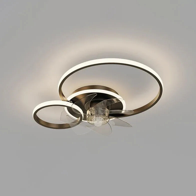 Double Ring Modern LED Ceiling Fan Light