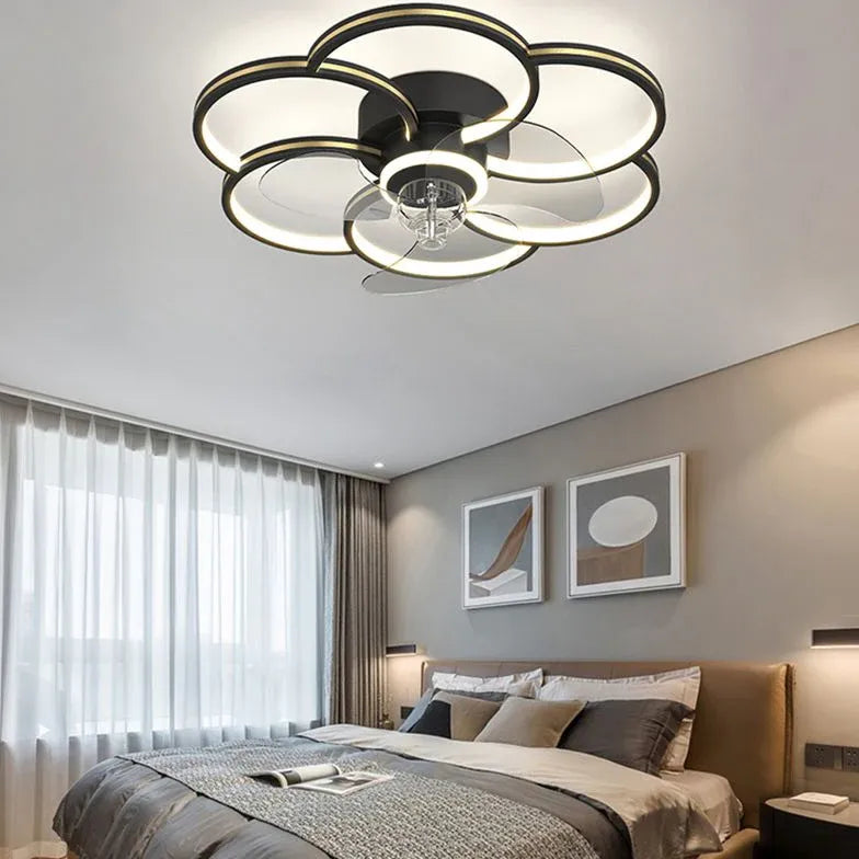 Flower-shaped Design LED Modern Ceiling Fan Light