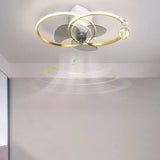 Double Ring LED Bedroom Ceiling Fan Light