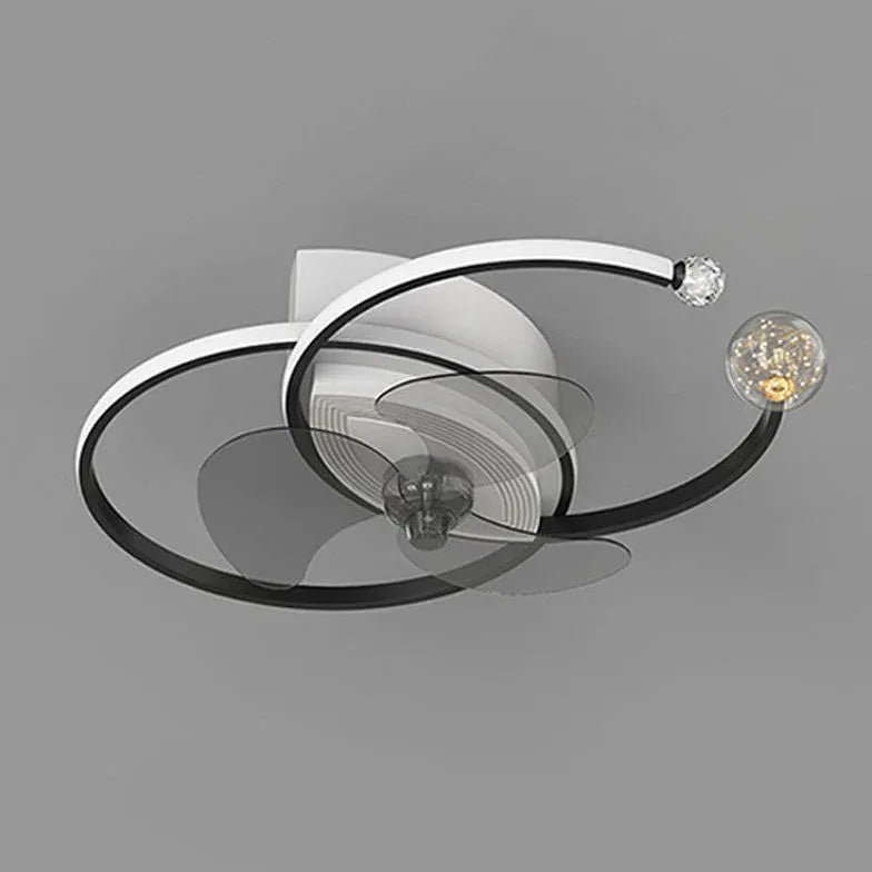 Double Ring LED Bedroom Ceiling Fan Light