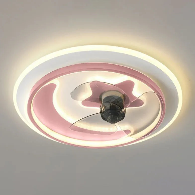 Cross Oval Design LED Modern Ceiling Fan Light