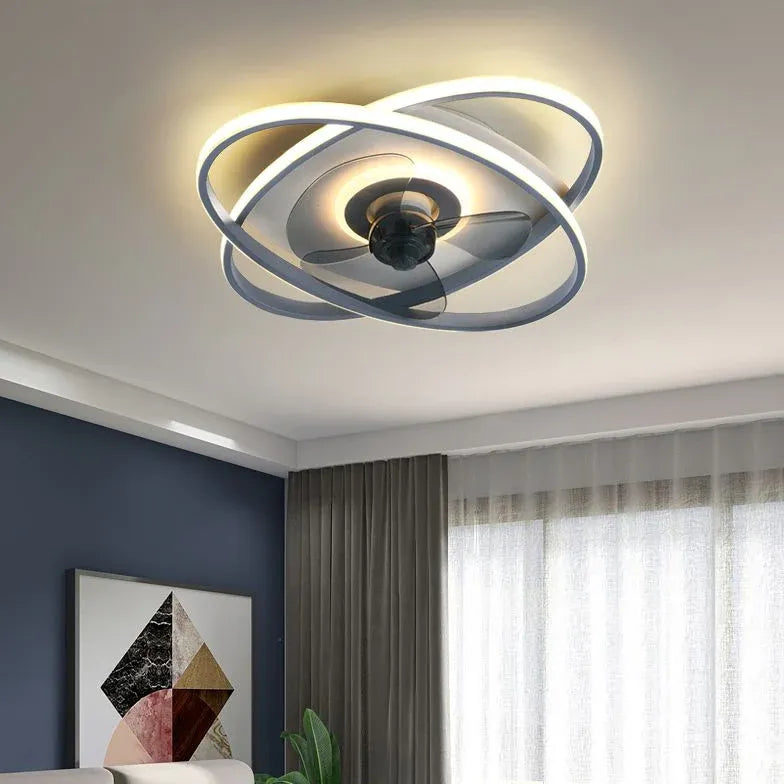 Cross Oval Design LED Modern Ceiling Fan Light