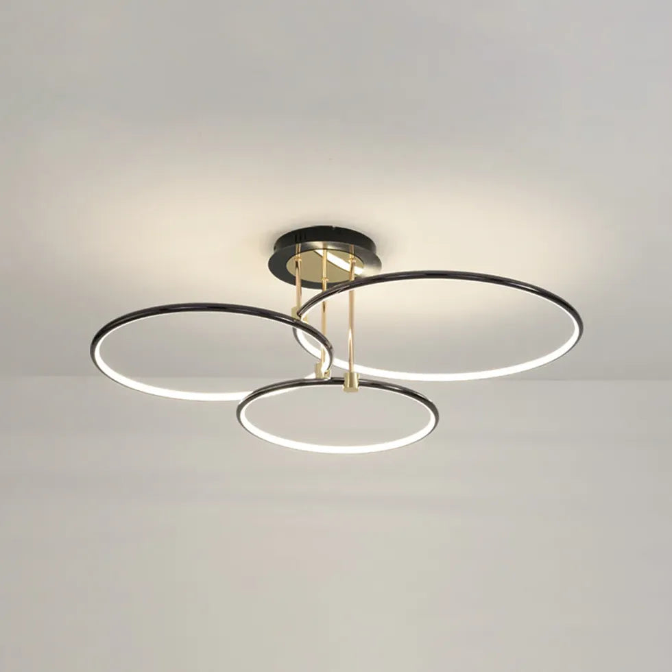 Multi-light Ring Modern Black LED Ceiling Light