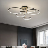 Multi-light Ring Modern Black LED Ceiling Light