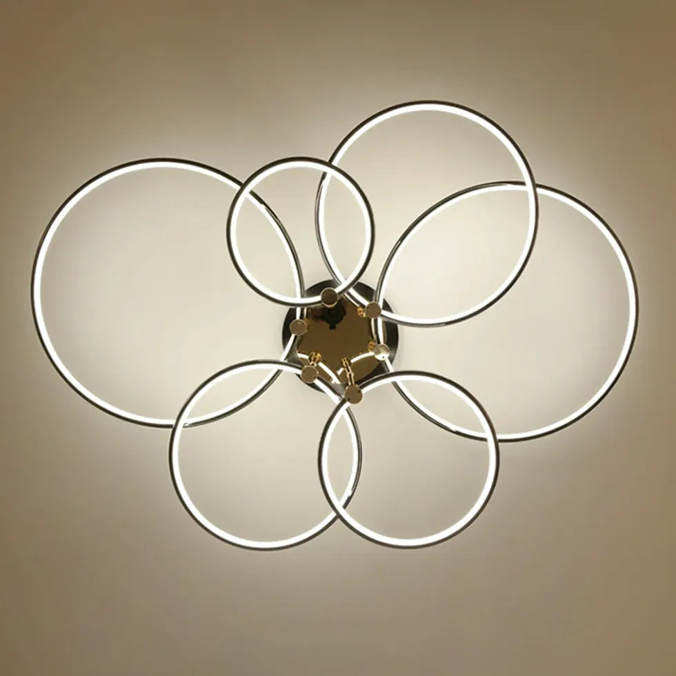 Multi-light Ring Modern Black LED Ceiling Light