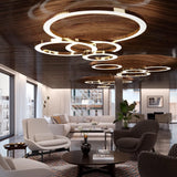 Gold LED Multi-Light Round Design Pendant Light