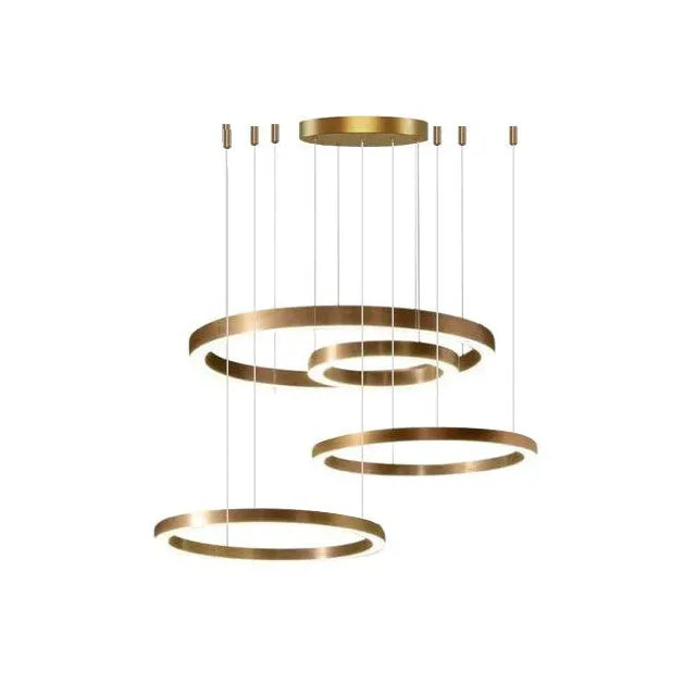 Gold LED Multi-Light Round Design Pendant Light